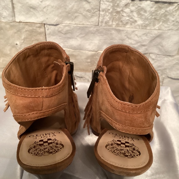 Vince Camuto Jadon Fringe Peep Toe Ankle Booties - Picture 6 of 10